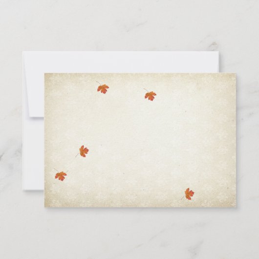 Rustige Herfst in Love RSVP Card (Achterkant)