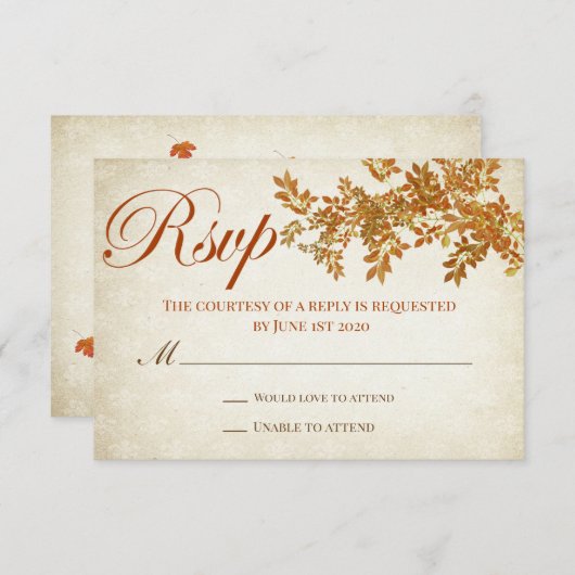 Rustige Herfst in Love RSVP Card (Voorkant / Achterkant)