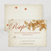 Rustige Herfst in Love RSVP Card Kaartje (Voorkant / Achterkant)