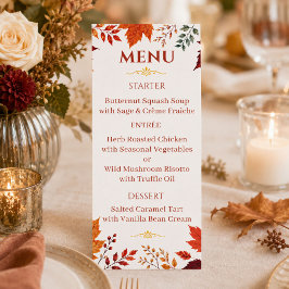 Rustige herfst - Ivoor & oranje bladeren Menu