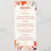 Rustige herfst - Ivoor & oranje bladeren Menu (Voorkant)