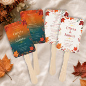 Rustige herfst ivoren & oranje bladeren handwaaier