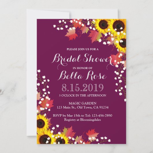 Rustige Herfst Kaart van Vrijgezellenfeest (Voorkant)