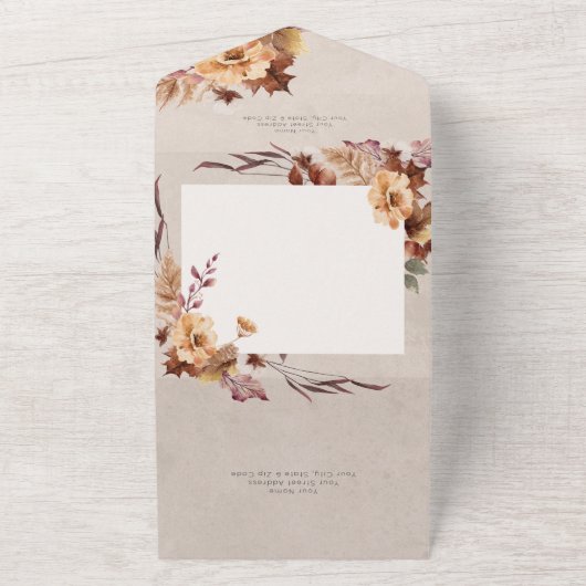 Rustige Herfst — KR-code All In One Uitnodiging (Buitenkant)