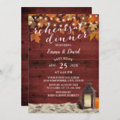 Rustige Herfst Lantern Red Barn Wood Rehearsal Din Kaart (Voorkant / Achterkant)