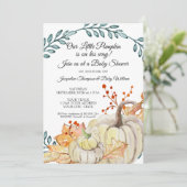 Rustige Herfst Leaf in Wood Pumpkin Baby shower Kaart (Staand voorkant)