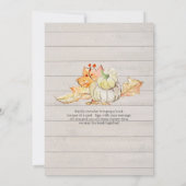 Rustige Herfst Leaf in Wood Pumpkin Baby shower Kaart (Achterkant)