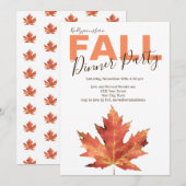 Rustige Herfst Leaf-uitnodiging voor binnenpartij Kaart (Voorkant / Achterkant)