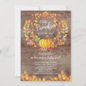 Rustige Herfst Little Pumpkin Baby shower Invitati Kaart (Voorkant)