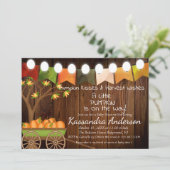 Rustige Herfst Little Pumpkin Baby shower Invitati Kaart (Staand voorkant)