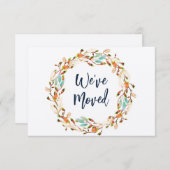 rustige herfst met nieuwe adresbewegende aankondig kaart (Voorkant / Achterkant)