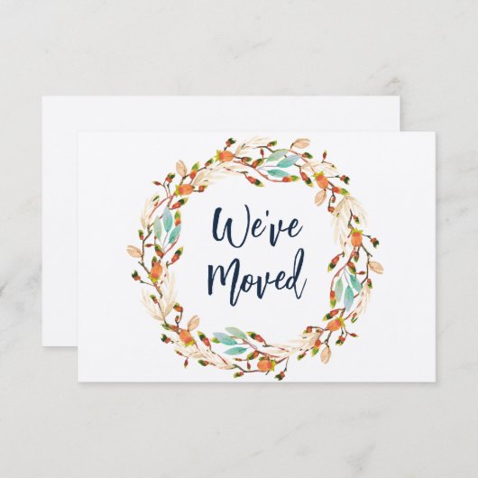 rustige herfst met nieuwe adresbewegende aankondig kaart (Voorkant / Achterkant)