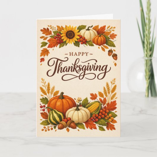 Rustige herfst oogst Gelukkig Thanksgiving Kaart (Voorkant)