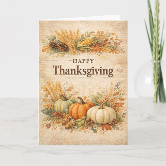 Rustige herfst oogst Gelukkig Thanksgiving Kaart (Voorkant)