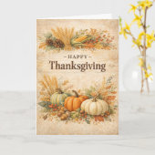 Rustige herfst oogst Gelukkig Thanksgiving Kaart (Gele Bloem)