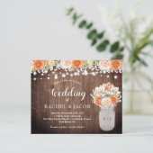 Rustige Herfst Oranje Mason Jar Lights Weddenschap (Staand voorkant)