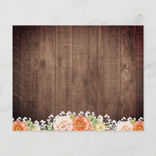 Rustige Herfst Oranje Mason Jar Lights Weddenschap (Achterkant)