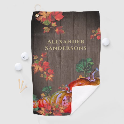 Rustige Herfst Oranje pompoen Golfhanddoek (Insitu)