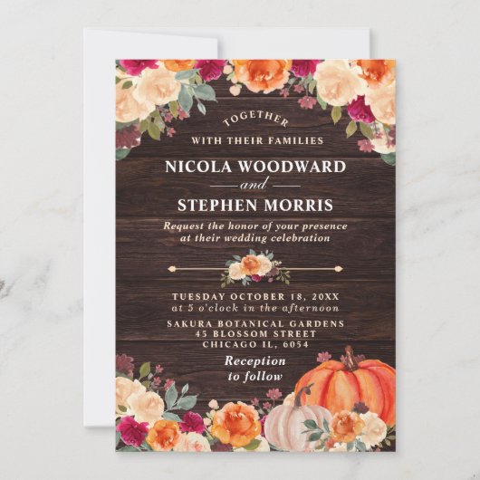 Rustige Herfst Oranje pompoen Kaart (Voorkant)