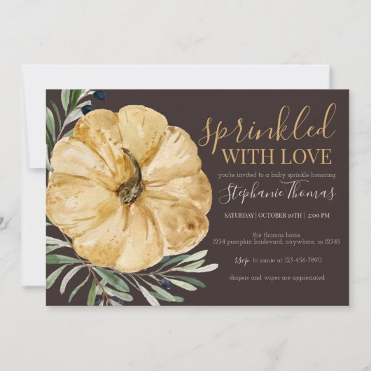 Rustige Herfst pompoen Baby Sprinkle Shower Kaart (Voorkant)
