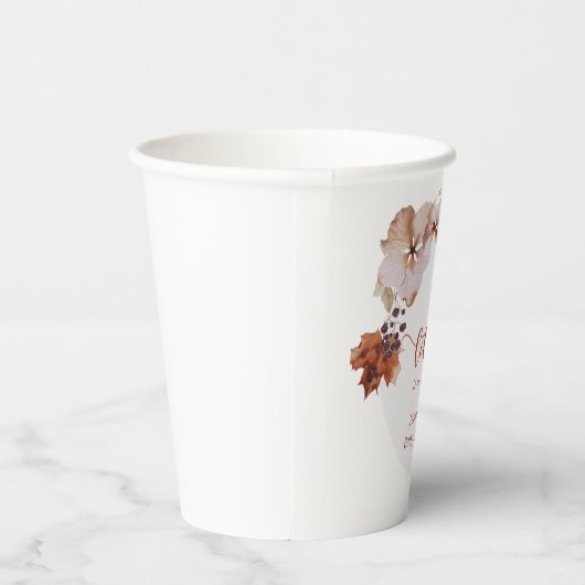 Rustige herfst pompoen bedankt je label papieren bekers (Rechts)