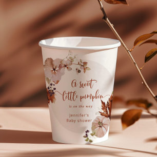 Rustige herfst pompoen bedankt je label papieren bekers