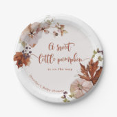 Rustige herfst pompoen bedankt je label papieren bordje (Voorkant)