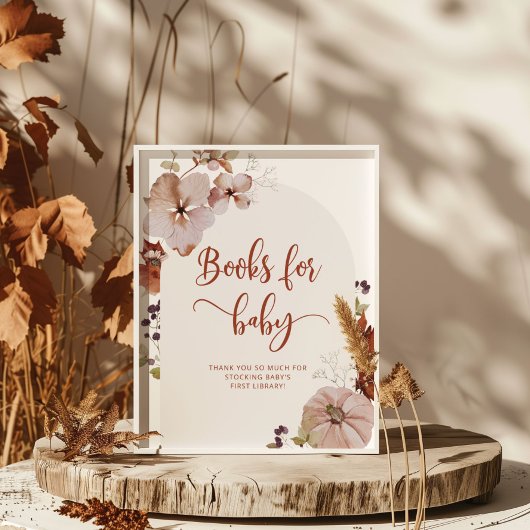 Rustige herfst pompoenboeken voor baby poster