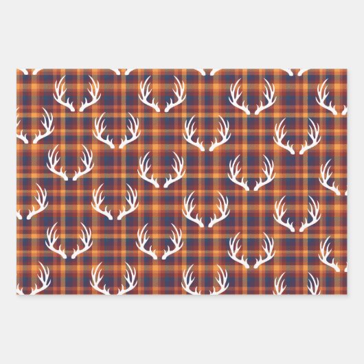 Rustige Herfst Pset & White Deer Antlers Inpakpapier Vel (Voorkant)