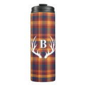 Rustige Herfst Pset & White Deer Antlers Silhouett Thermosbeker (Voorkant)