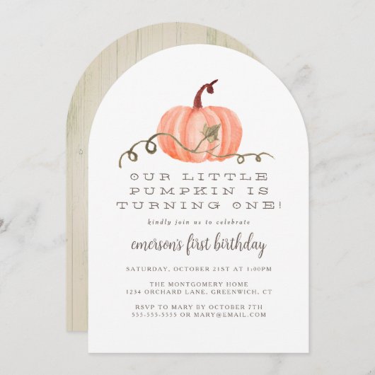 Rustige Herfst Pumpkin 1 oktober Kaart (Voorkant / Achterkant)