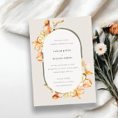 Rustige Herfst Pumpkin Arch Floral Wedding Invite Bedankkaart
