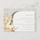 Rustige Herfst Pumpkin Arch Floral Wedding Recepti Informatiekaartje (Voorkant)