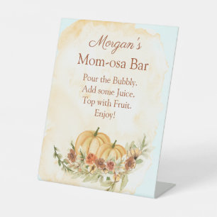 Rustige Herfst Pumpkin Baby shower Mam-osa Bar Sig Reclamebord Met Voetstuk