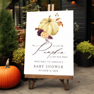 Rustige Herfst Pumpkin Baby shower Welkomstteken Poster