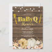 Rustige Herfst Pumpkin BabyQ Baby shower Uitnodigi Kaart (Voorkant)
