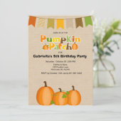 Rustige Herfst Pumpkin Birthday Party Kaart (Staand voorkant)