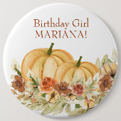 Rustige Herfst Pumpkin Birthday Party Ronde Button 6,0 Cm (Voorkant)