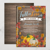 Rustige Herfst Pumpkin Boy Baby shower-uitnodiging Kaart (Voorkant / Achterkant)