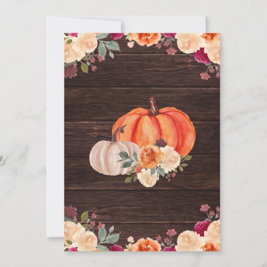 Rustige Herfst Pumpkin-bruiloft met uitzondering v Save The Date (Achterkant)