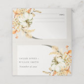 Rustige Herfst Pumpkin Leafy Arch Floral Wedding Plaatskaartje (Buitenkant ongevouwen)