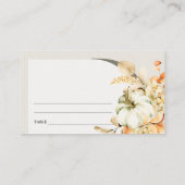 Rustige Herfst Pumpkin Leafy Arch Floral Wedding Plaatskaartje (Achterkant)