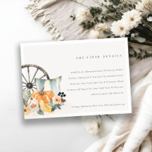 Rustige Herfst Pumpkin Leafy Floral Wedding Detail