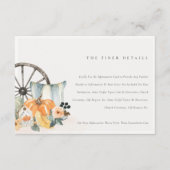 Rustige Herfst Pumpkin Leafy Floral Wedding Detail Informatiekaartje (Voorkant)