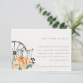 Rustige Herfst Pumpkin Leafy Floral Wedding Detail Informatiekaartje (Staand voorkant)