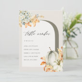 Rustige Herfst Pumpkin Leafy Seating Chart Table K Bedankkaart (Staand voorkant)