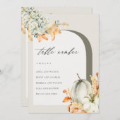 Rustige Herfst Pumpkin Leafy Seating Chart Table K Bedankkaart (Voorkant / Achterkant)