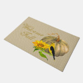 Rustige Herfst Pumpkin Sunflower en Finch Deurmat (Schuin)