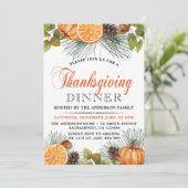 Rustige Herfst Pumpkin Thanksgiving Dinner Kaart (Staand voorkant)