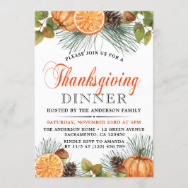 Rustige Herfst Pumpkin Thanksgiving Dinner Kaart